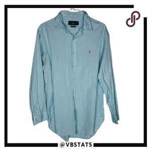 Ralph Lauren Men's Classic Fit Striped Button Down Shirt Blue White Size Large